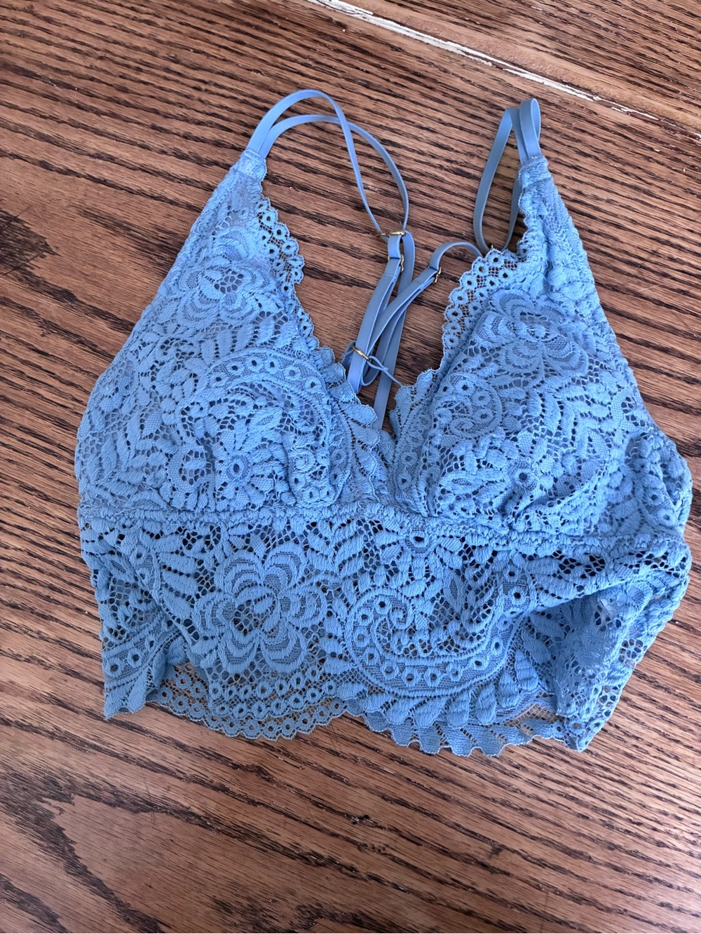 aerie Lace Bralette in Dusty Blue